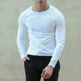 White Full Sleeves T-shirt For Mens